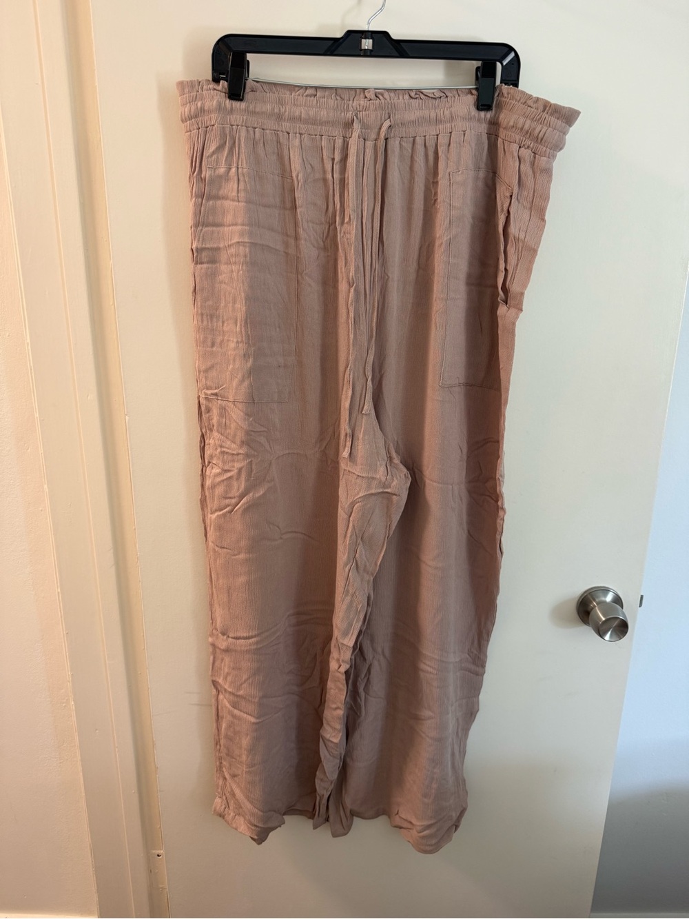 Elastic Waist light Wide-Leg Pants